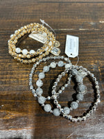 Beaded Stretch Bracelet Set (Multiple Colors)