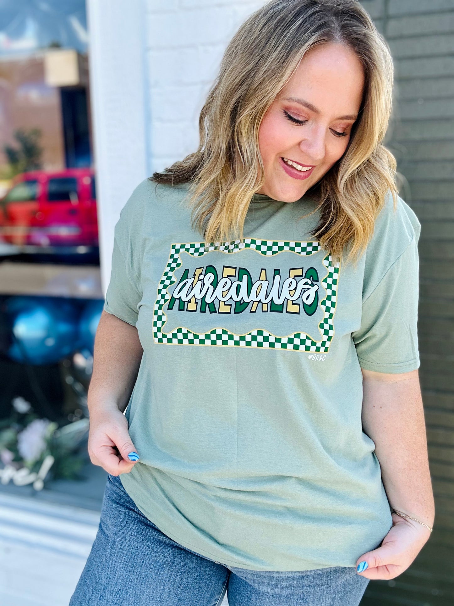 Checkered Outline School Spirit Tee