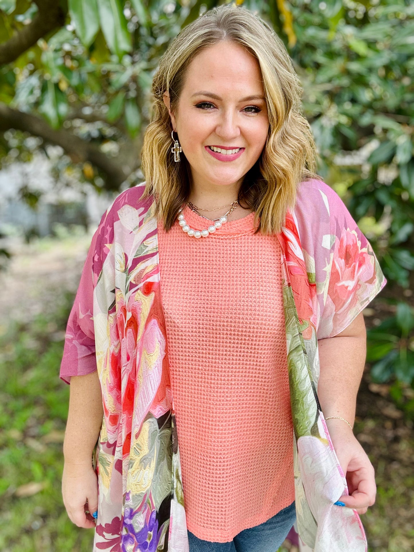 Whit Floral Kimono