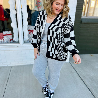 Cortney Checkered Cardigan