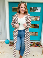 Brittney Checkered Mesh Kimono