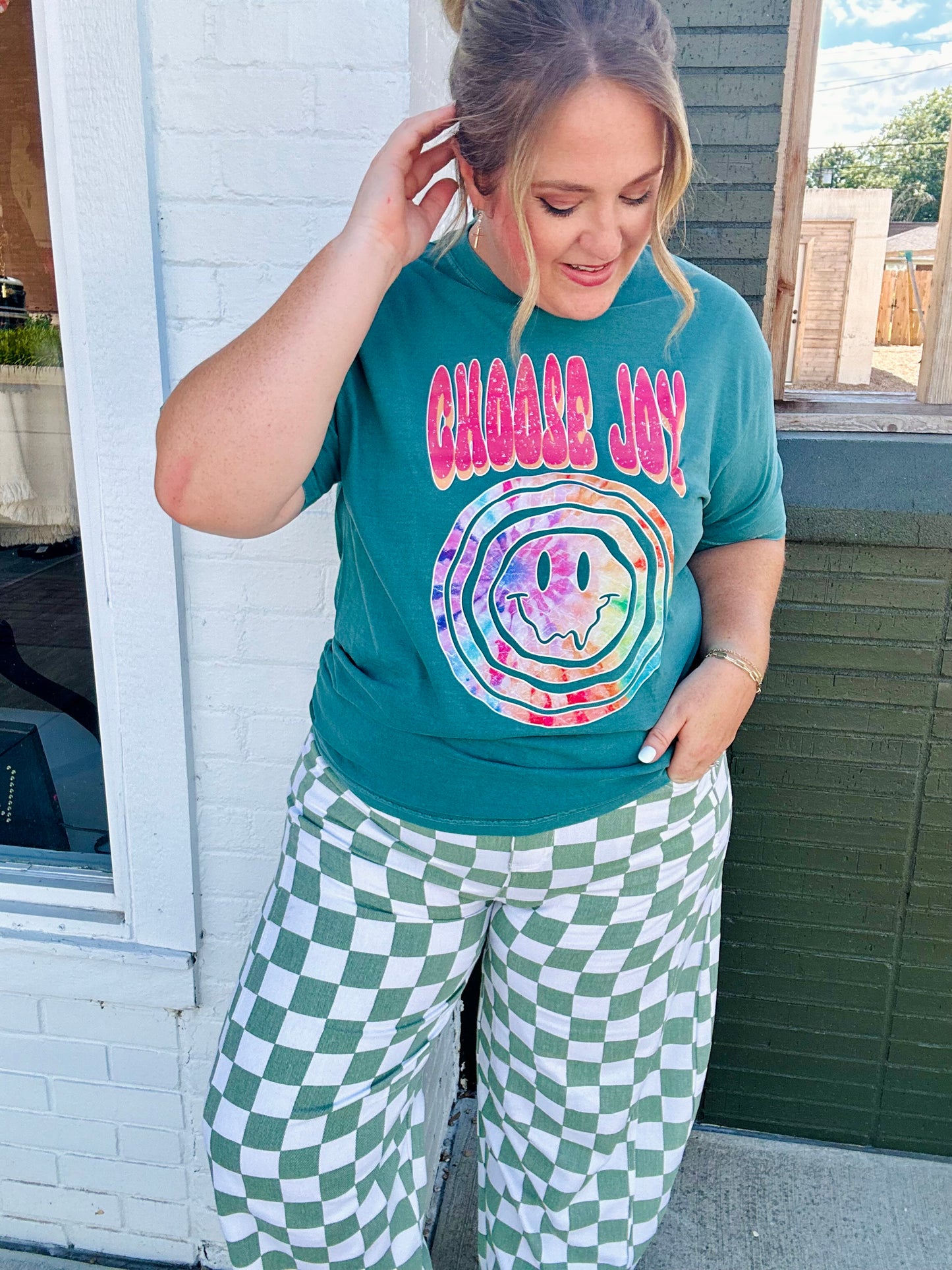 Olivia Checkered Barrel Pants