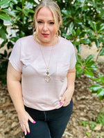 Chelsey Shimmer Pocket Tee (Multiple Colors)