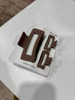 3 pc Matte Claw Clips