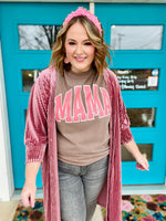 Varsity Mama Coral Tee on Comfort Colors