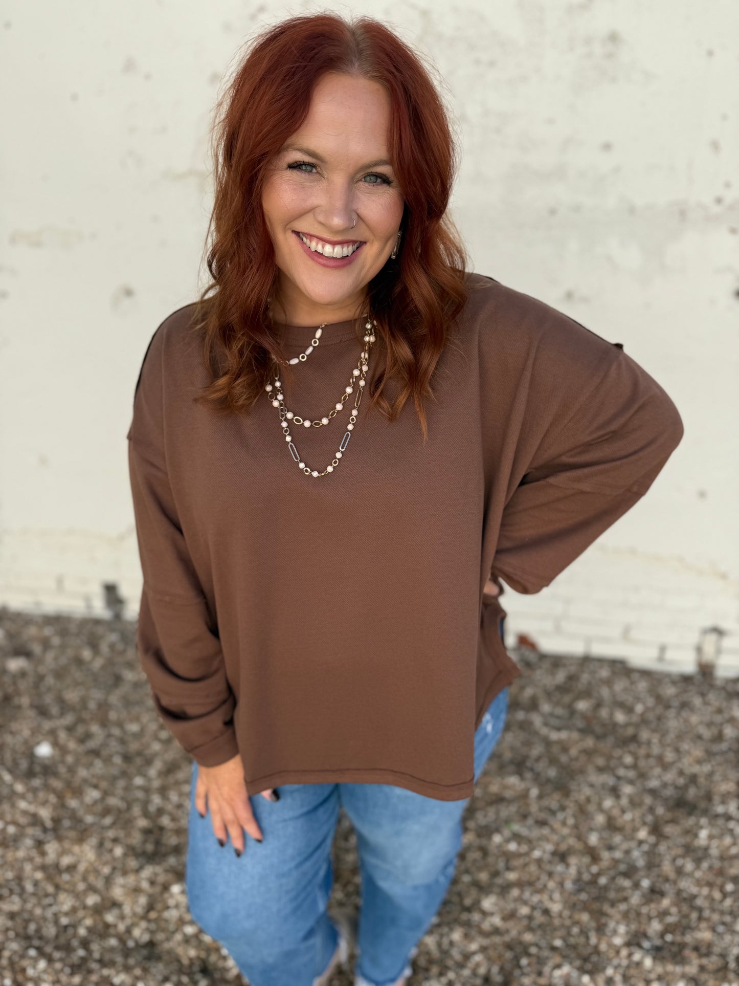 Jasmine High Low Top in Chocolate