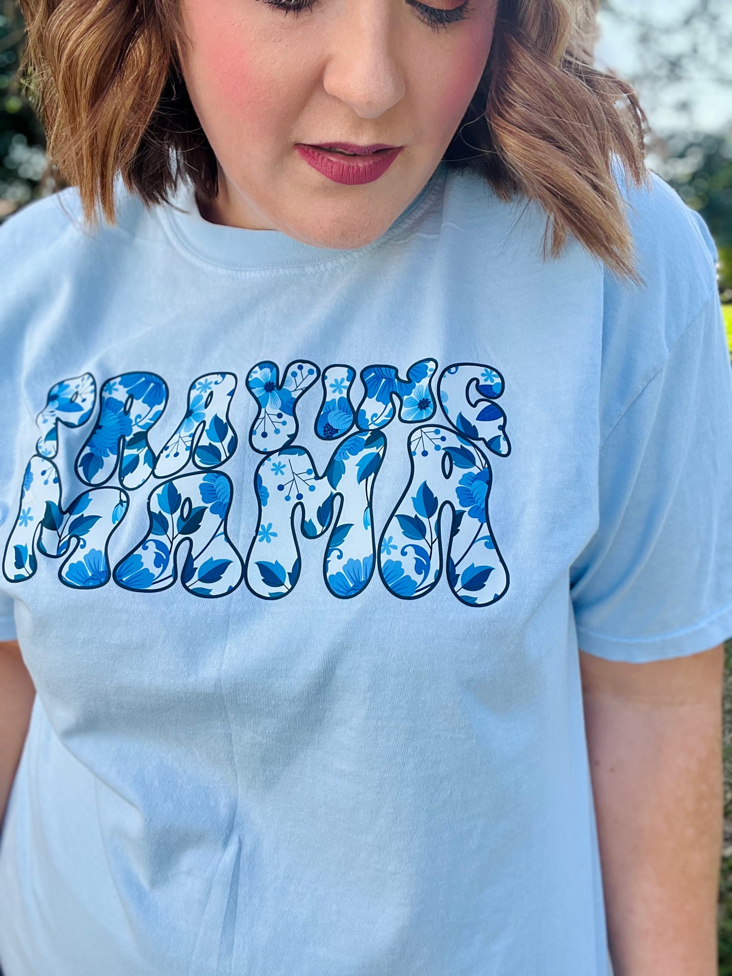 Floral Praying Mama On Comfort Colors
