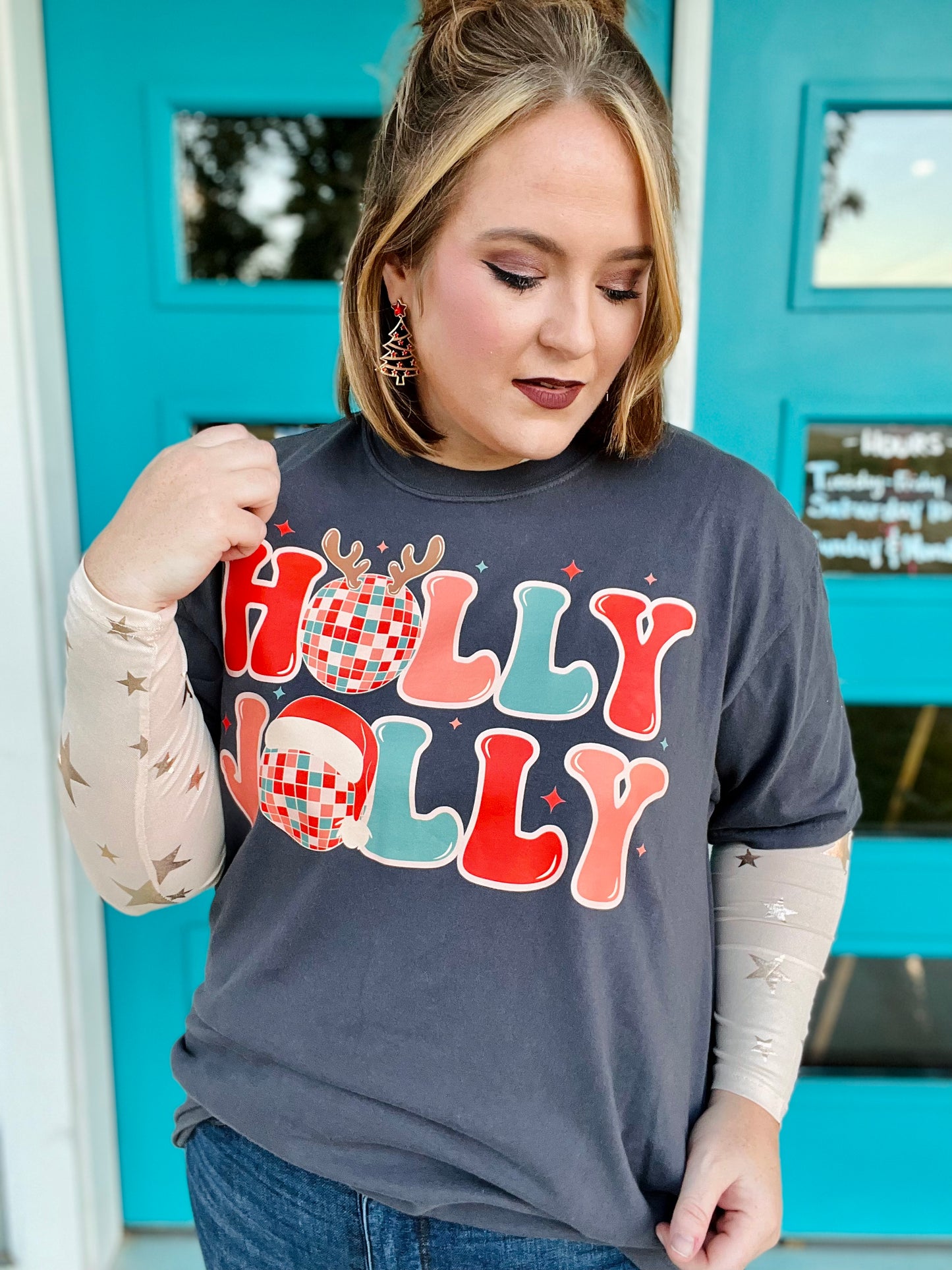 Holly Jolly Disco on Comfort Colors