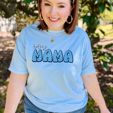 Boy Mama Tee On Comfort Colors