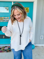 Cora Collared Ivory Knit Top