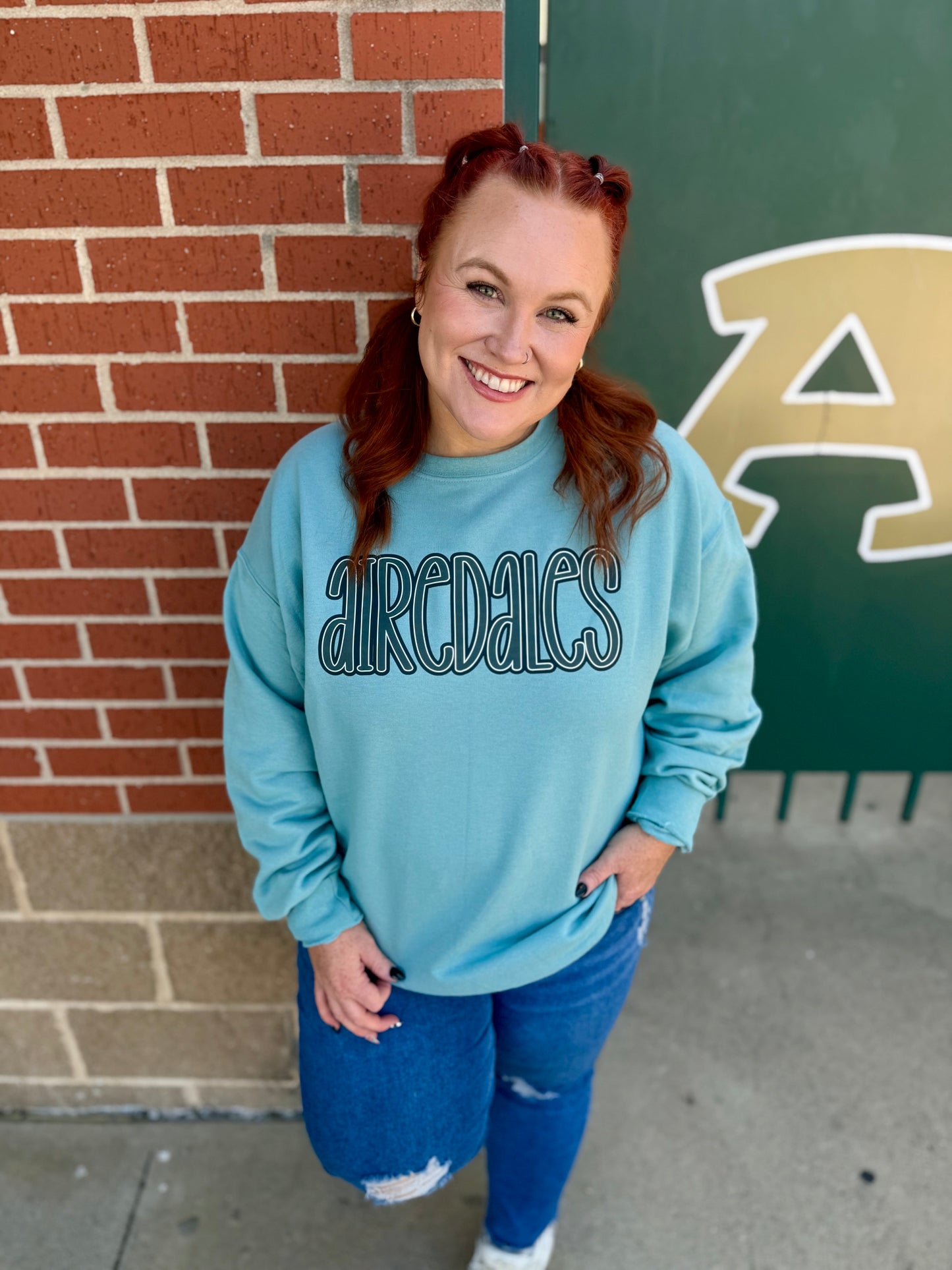 Airedales on Sage Sweatshirt (Any Team, Any Color)