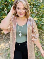 Rose Gold Sequin Duster