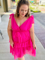 Alianah Pink Tiered Dress