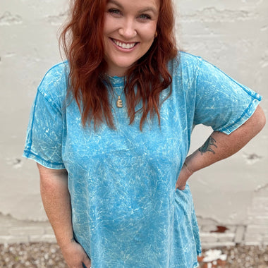 Sarena Crinkle Top In Blue