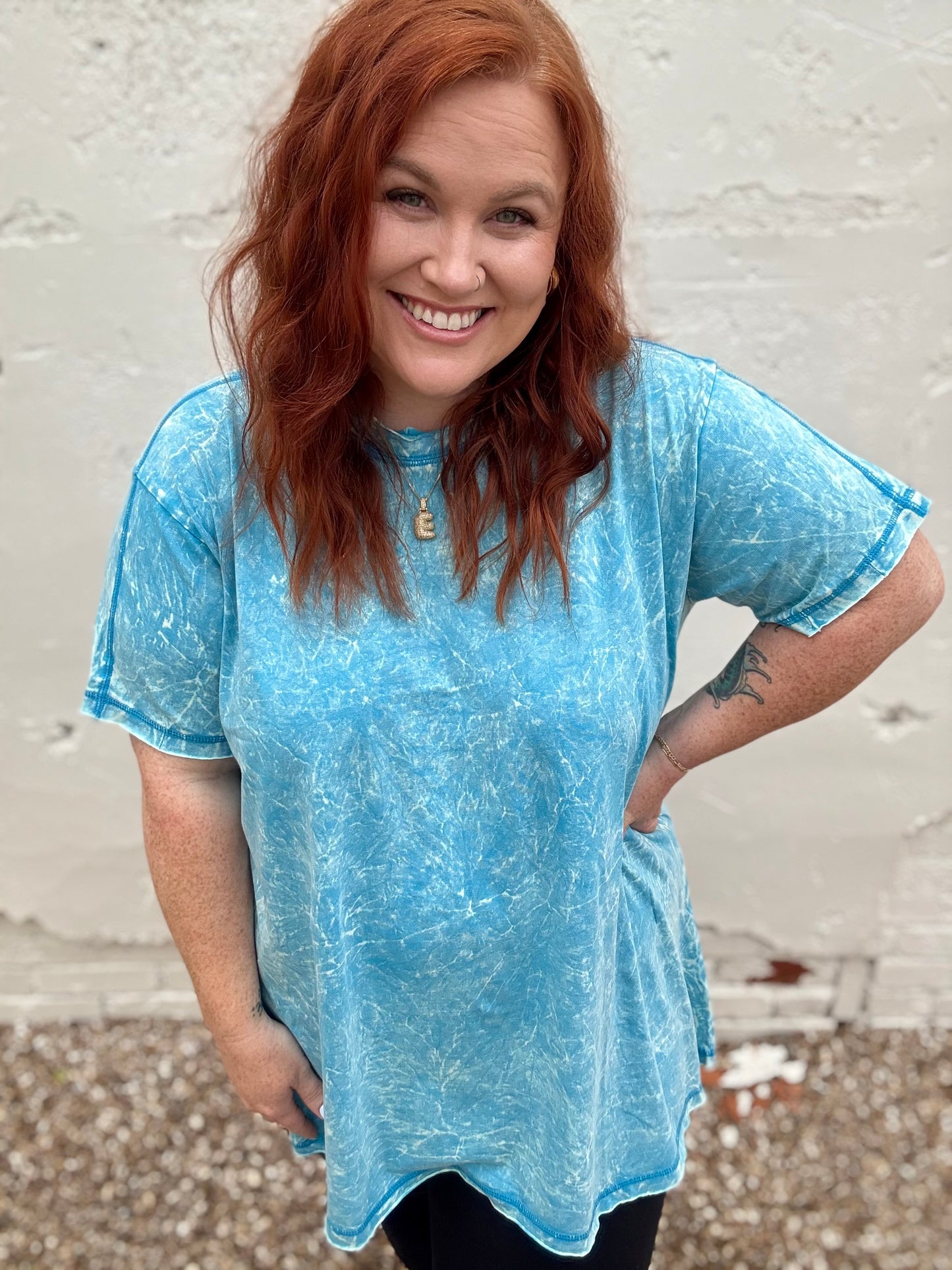 Sarena Crinkle Top In Blue