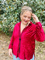 Amelia Velvet Button Down