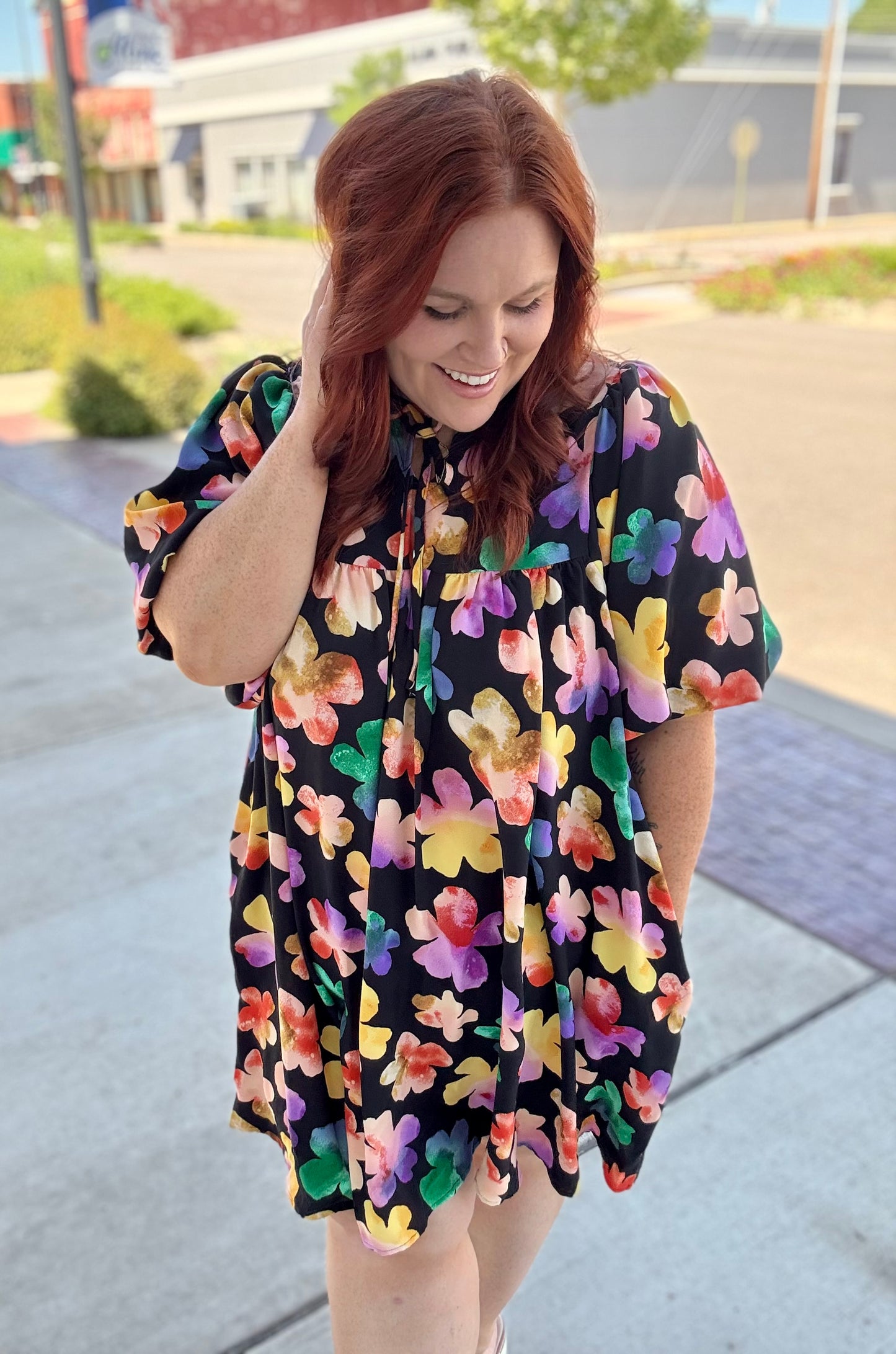 Kacey Black Floral Dress
