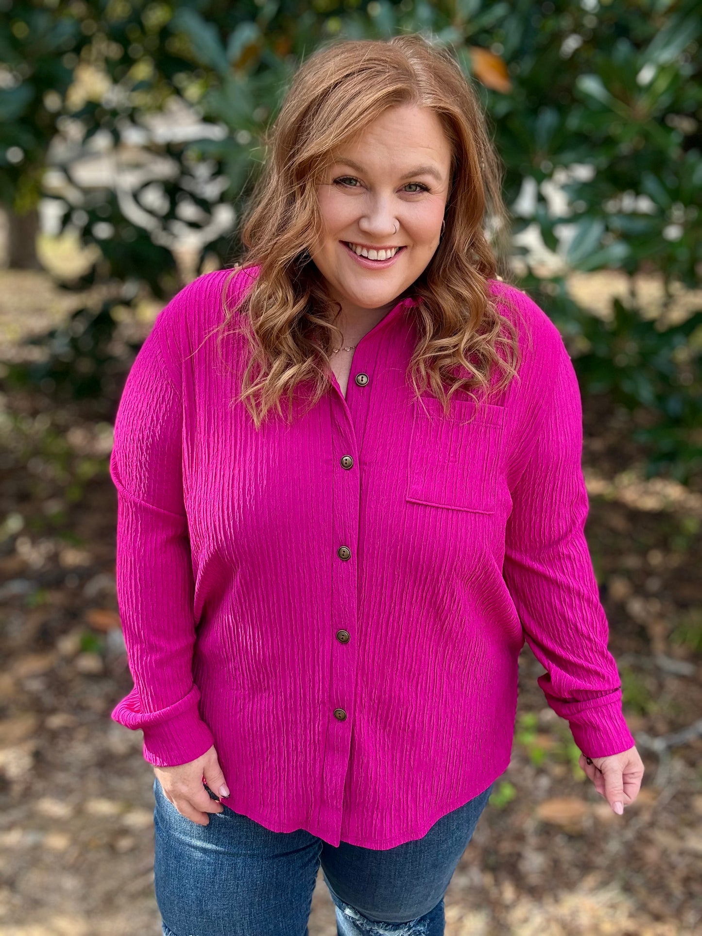 Amy Long Sleeve Button Down Top