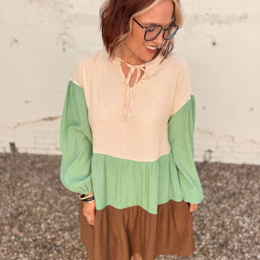 Mint Mocha Tiered Dress