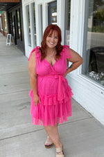 Alianah Pink Tiered Dress