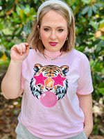 Starry Eyed Tiger on Pink Comfort Color