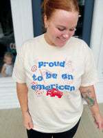 Proud to be American Doodle Tee on Comfort Colors