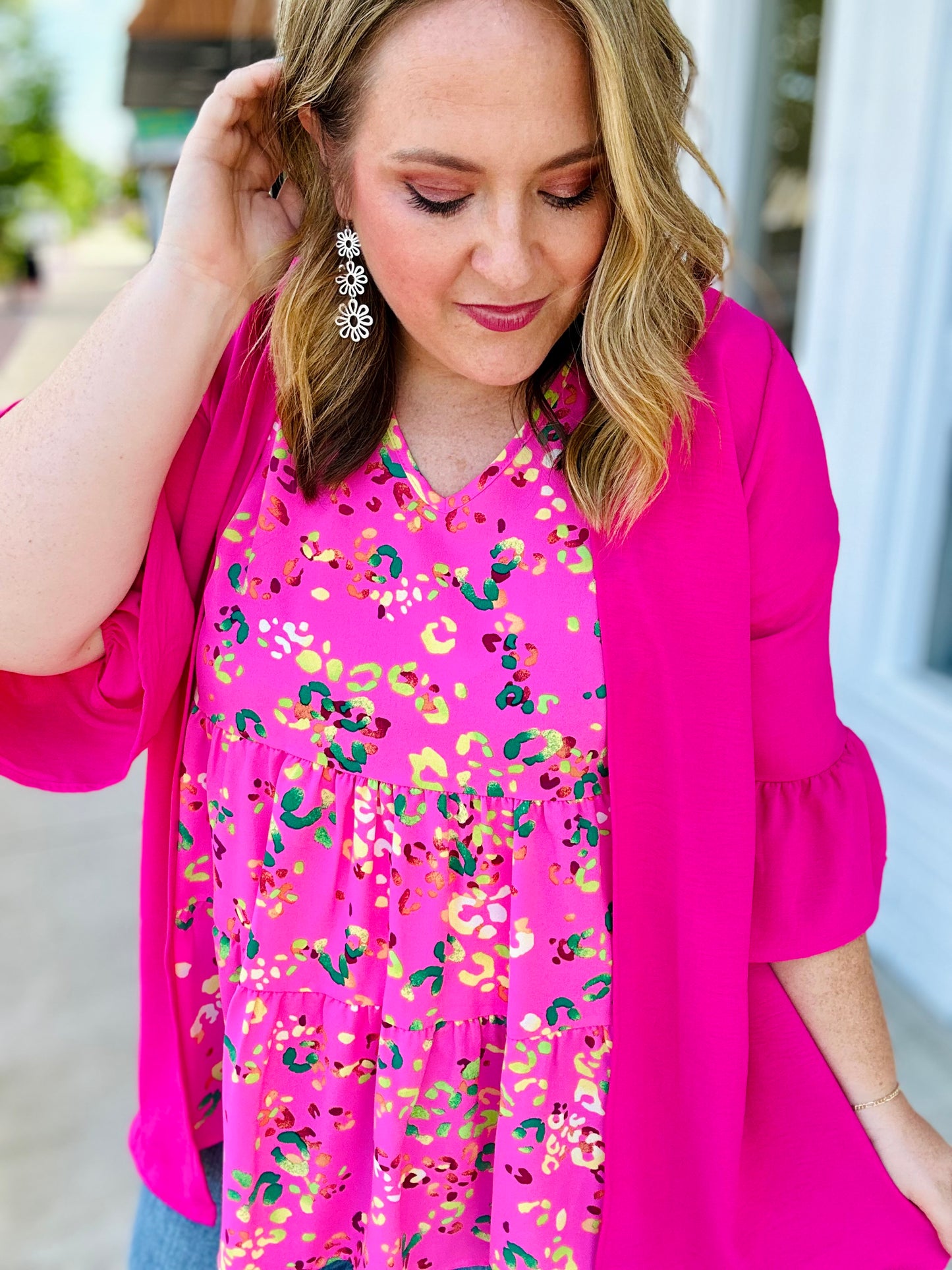 Finley Flutter Sleeved Kimono in Pink