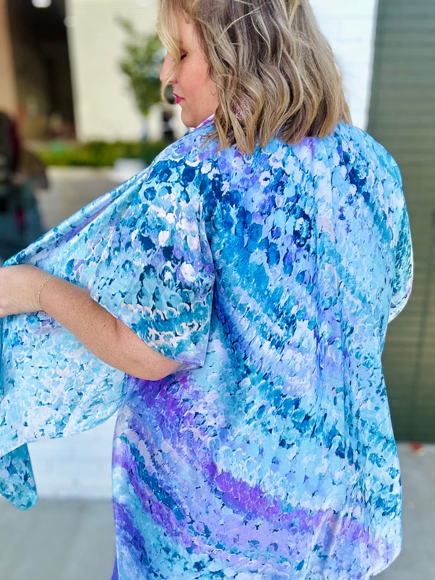 Blue Mix Silk Kimono