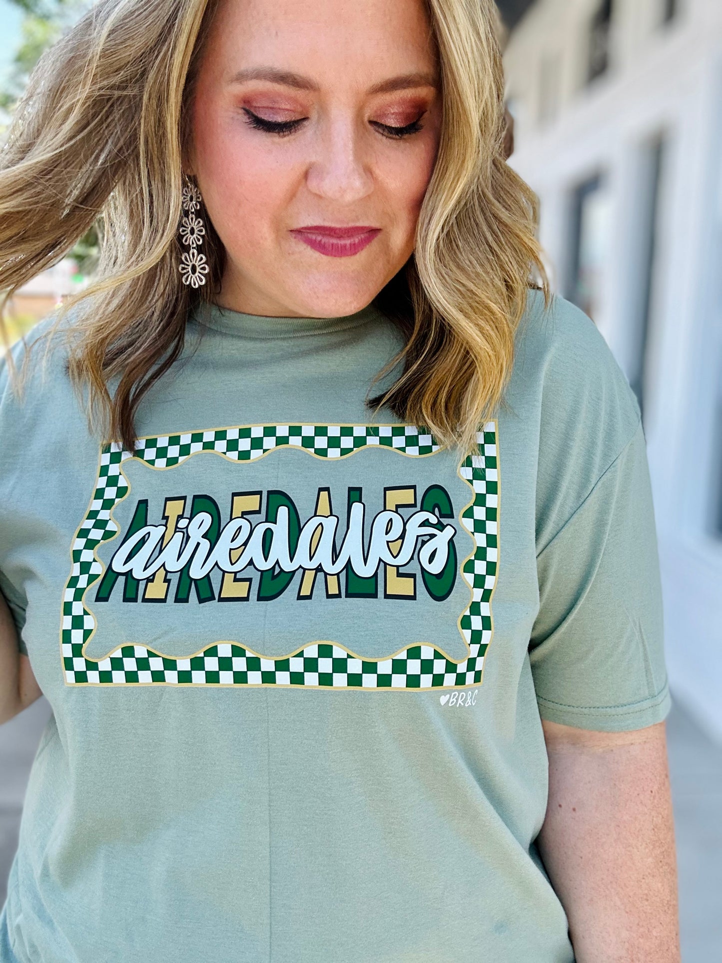Checkered Outline School Spirit Tee