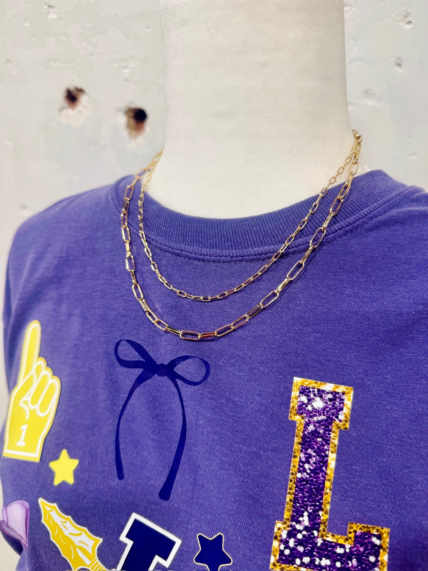Layered Paperclip Chain Link Necklace