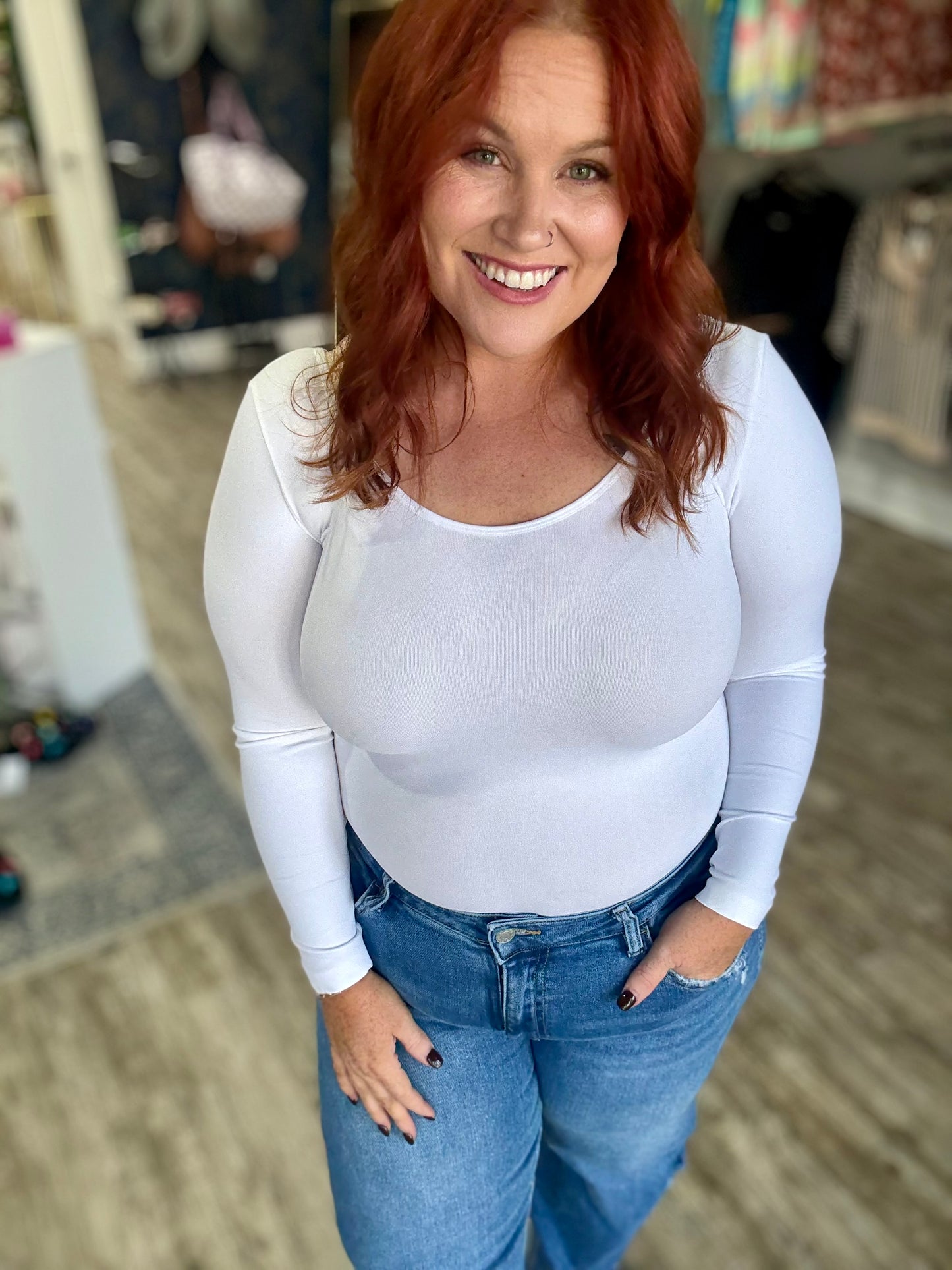 Seamless Reversible Long Sleeve in White