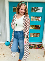 Brittney Checkered Mesh Kimono