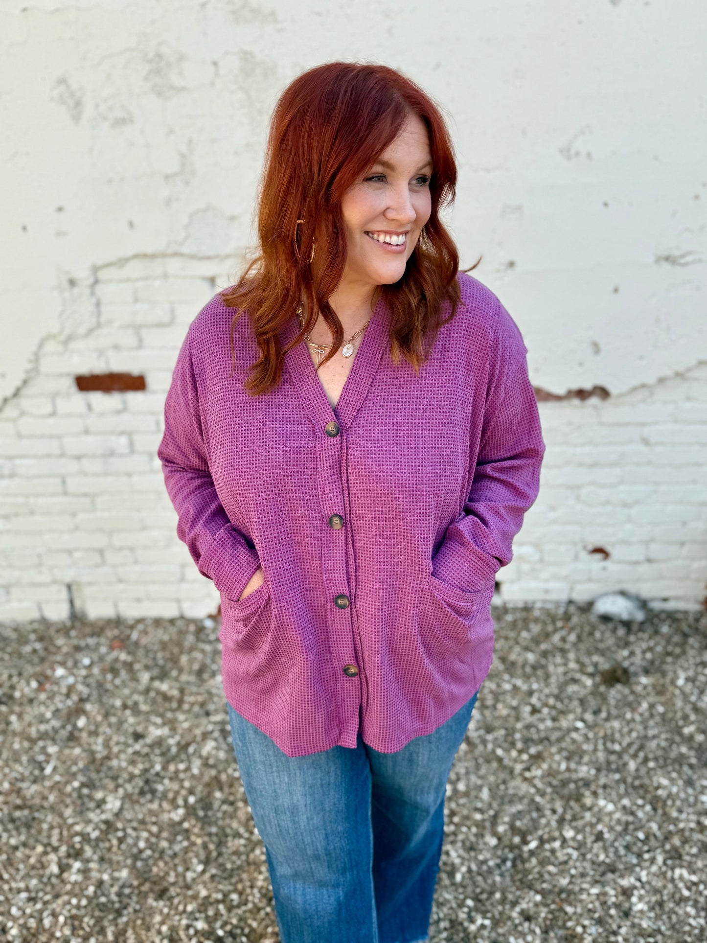 Two-Toned Charm Cardigan - Magenta