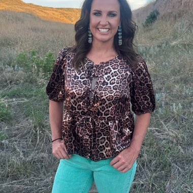 Market Special: Leopard Front Tie Top
