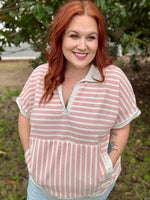 Kate Collar Stripe Top