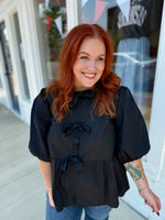 Emily Black Bow Top