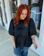 Emily Black Bow Top