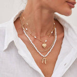 Bow Pearl Layered Necklace