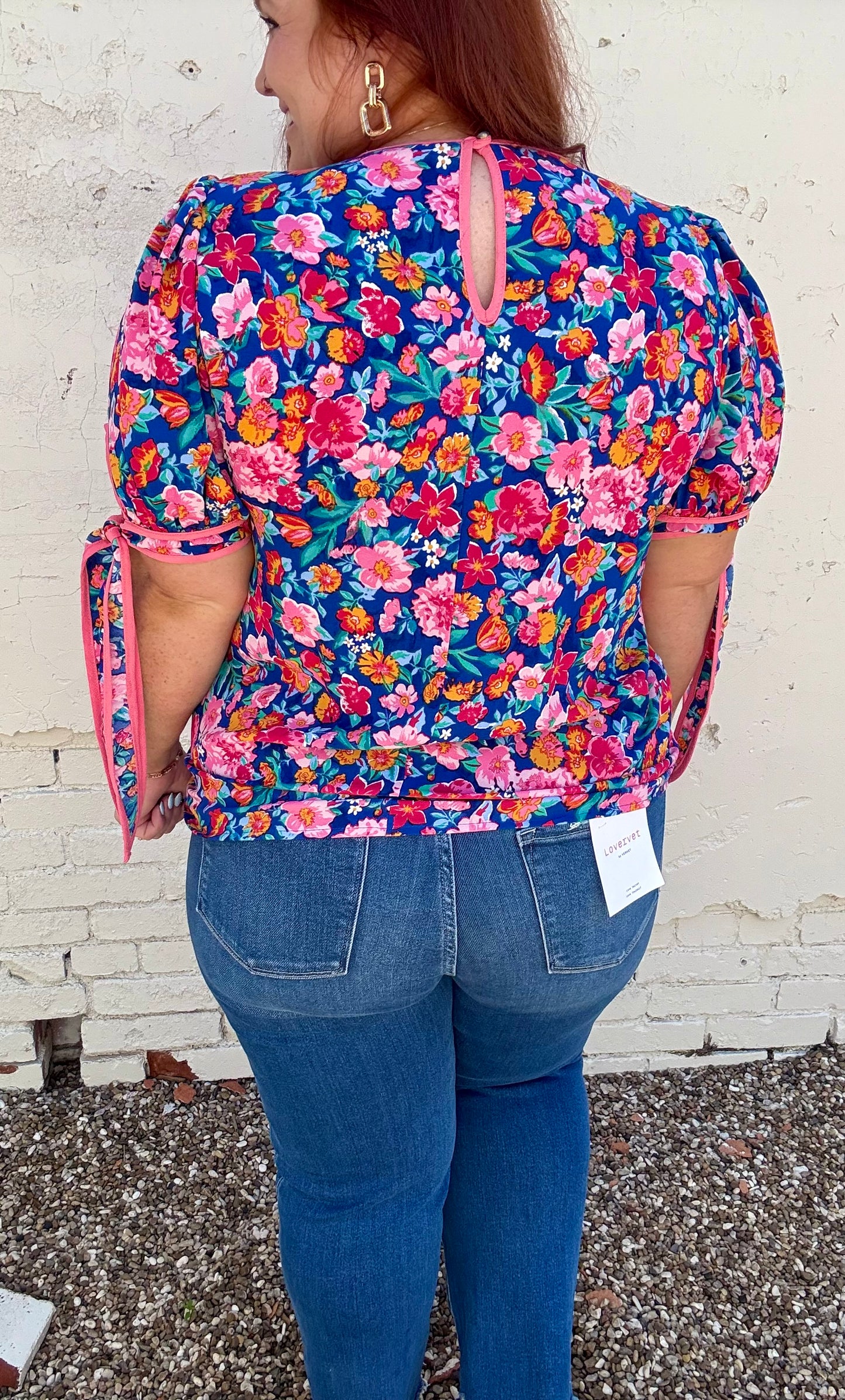 Kandi Pink Mix Floral Top
