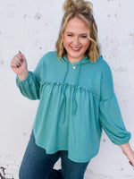 Farrah Babydoll Top In Jade