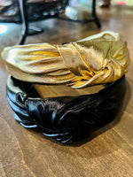 Faux Leather Top Knot Headband
