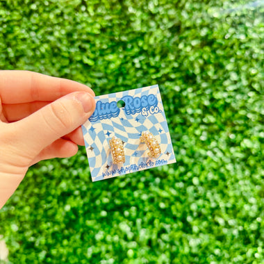 Pearl and Rhinestone Studded Hoops