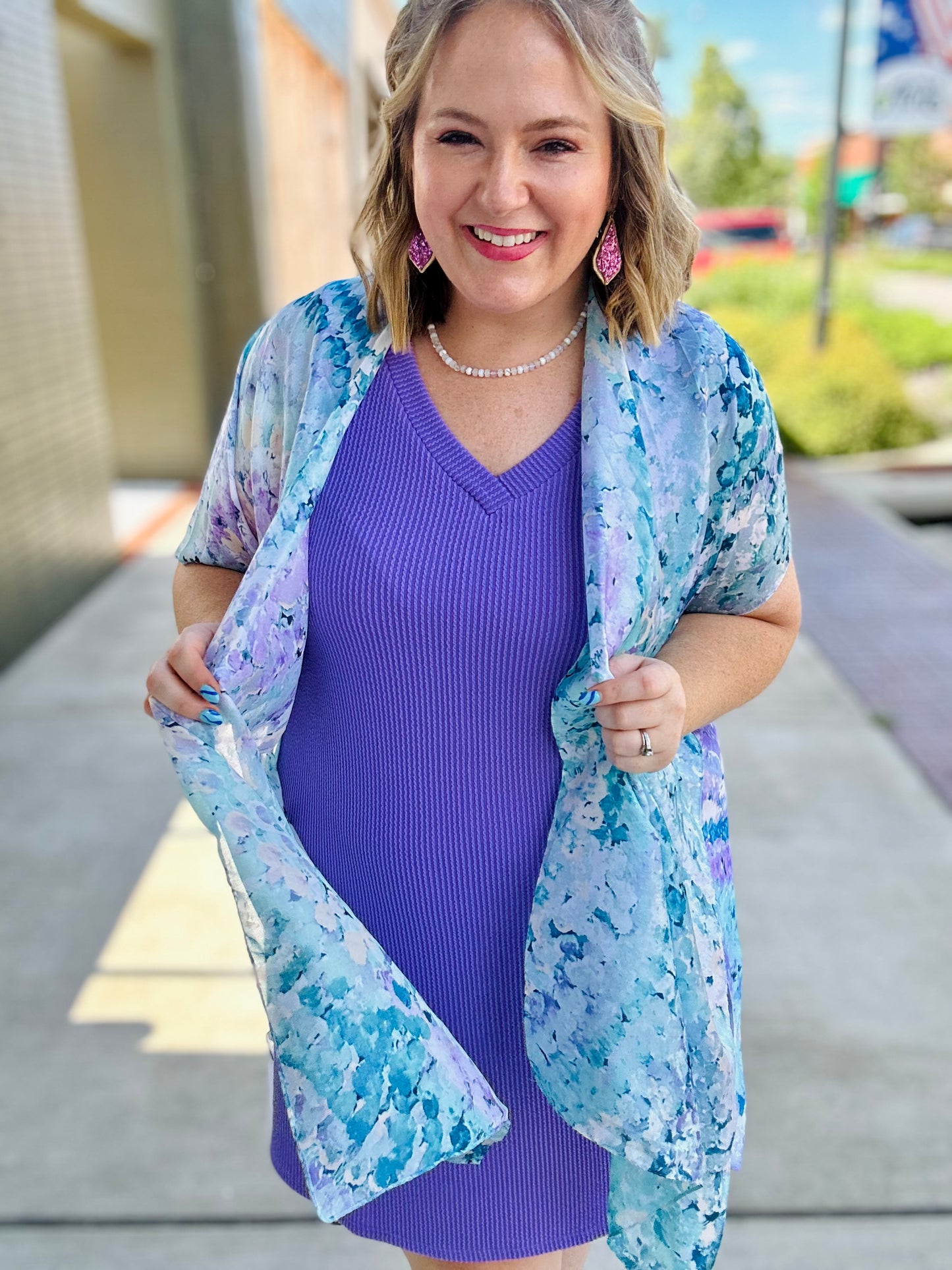 Blue Mix Silk Kimono