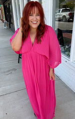 Ashlynn Pink Pleated Dress
