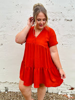 Brooke Tiered Rust Dress
