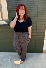Leopard Urban Ribbed Casual Pants