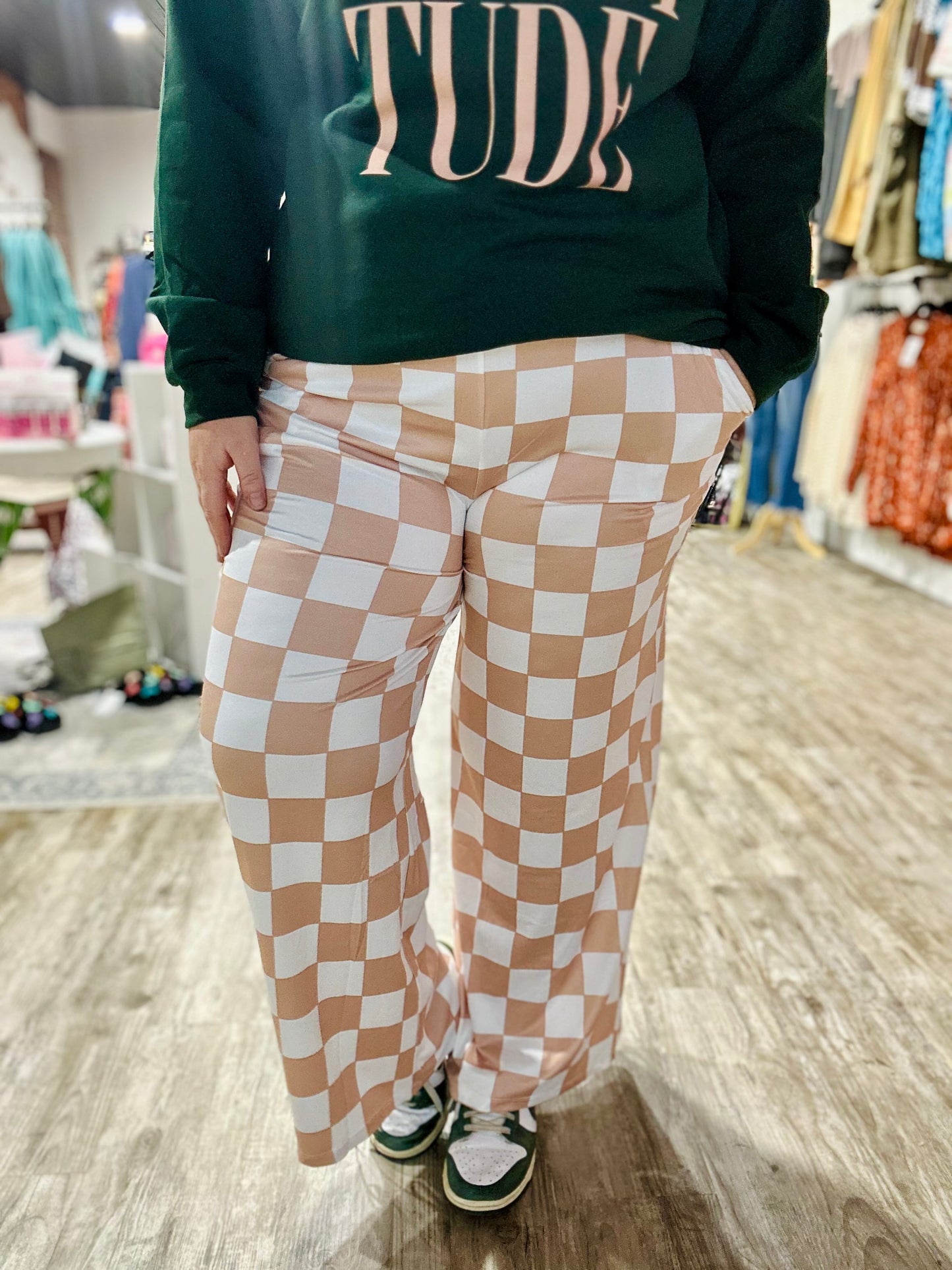 Charlie Checked Wide Leg Pants