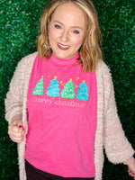 Merry Christmas Trees on Pink CC
