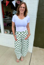 Olivia Checkered Barrel Pants