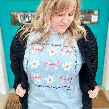 John 3:16 Bow Tee on Comfort Color